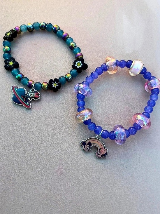 Hand crafted Jewelry - Outer space Mickey Minnie fandom vibes hand crafted bracelets-pick one